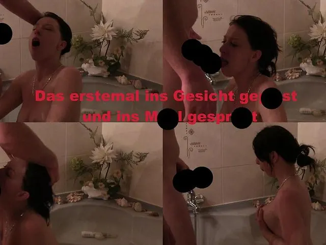 Das erstemal ins Gesicht gepisst und ins Maul gespritzt.