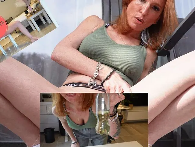 MILF pisst und spritzt Flaschen voll – Deine geile Bestellung! ??