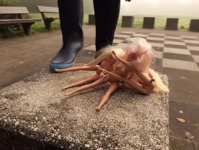 Gummistiefel Crushing 3 blonde Püppchen - wie lange halten Sie durch ....