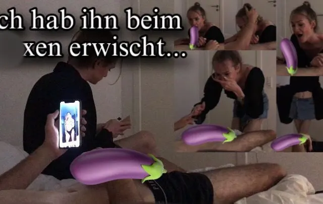 Ich hatte ihn beim wichsen erwischt gehabt + Cumshot