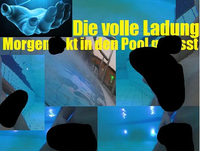 Die volle Ladung Morgensekt in den Pool gepisst