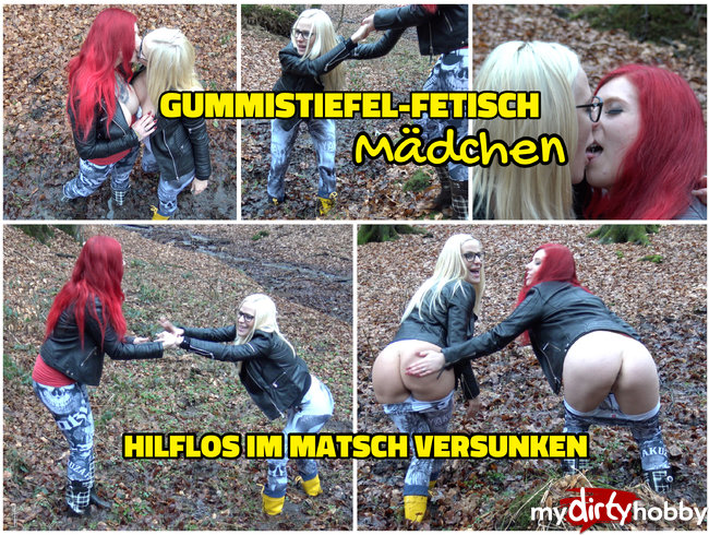 GUMMISTIEFEL Fetisch Mädchen - Tief im Matsch versunken