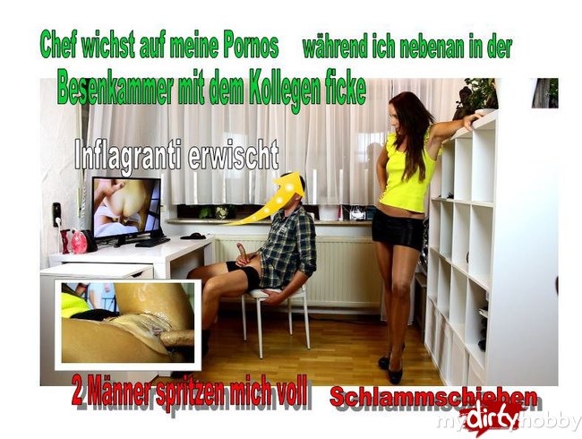 Chef wichst auf mein Porno, während ich nebenan nen Quickie schiebe. Doch dann...