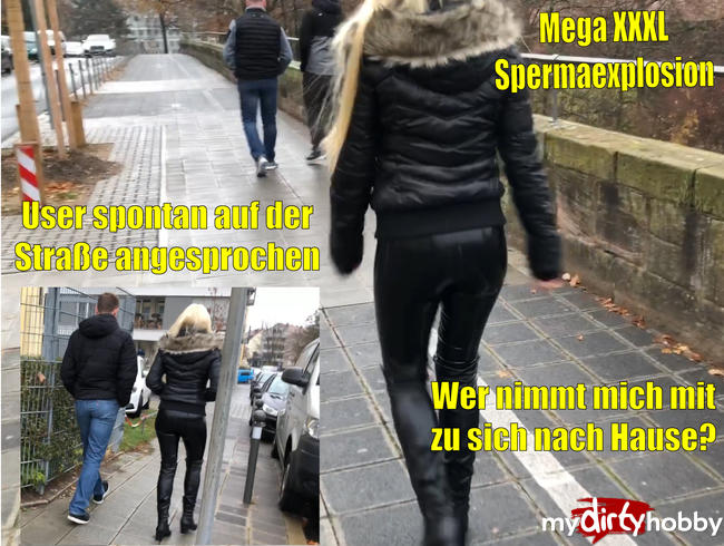 User spontan auf der Straße angesprochen! XXXL Mega Ultra Spermafresse!!