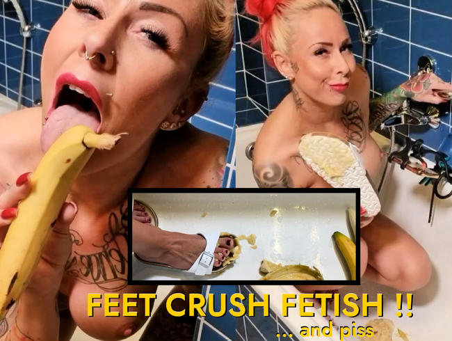 FEET CRUSH AND PISS ON IT !! Deine Banane muss leiden ;)