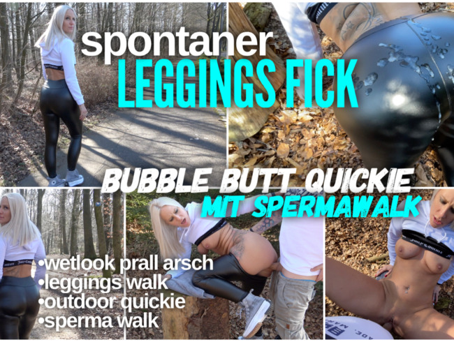 Spontaner LEGGINGS FICK | Bubble Butt Quickie mit SPERMAWALK