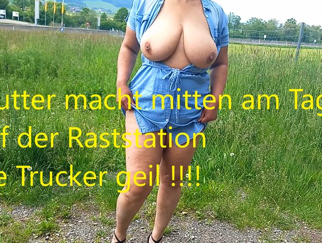 Skandal! Mutter zeigt sich mitten am Tag nackt an der Raststation