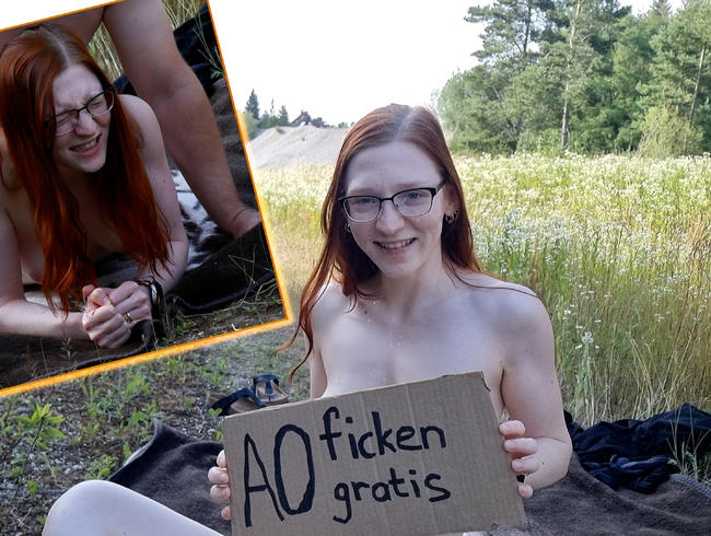 MITTEN AUF dem Waldweg!!! Geile AO Hobbyhuren-Aktion