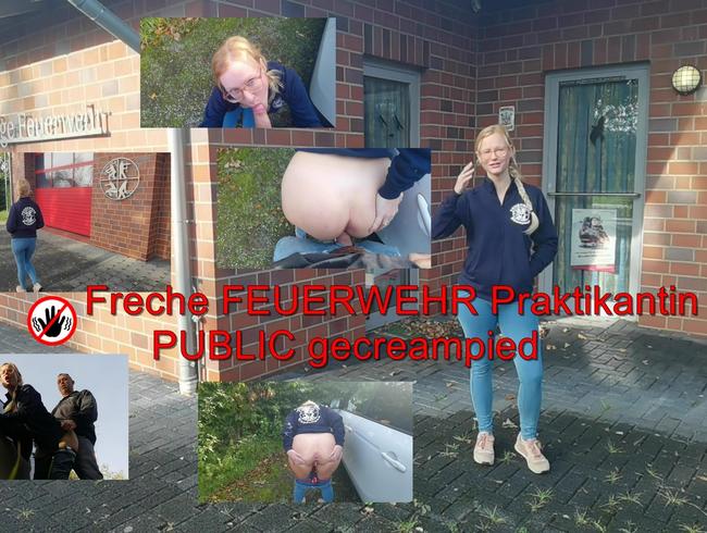 Unschuldige Feuerwehr Praktikantin public gecreampied